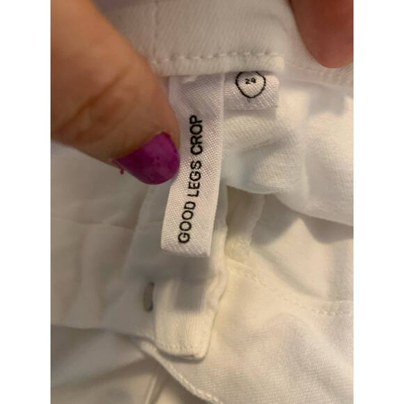 Good American white Good Legs Crop stretch jeans size 24 - Picture 5 of 8